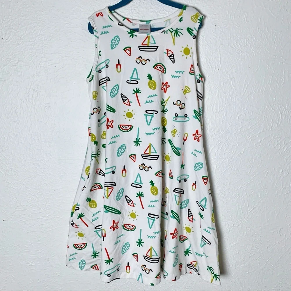 Hanna Andersson Beachy Summer Swing Dress Sleeveless Sz 140/10
